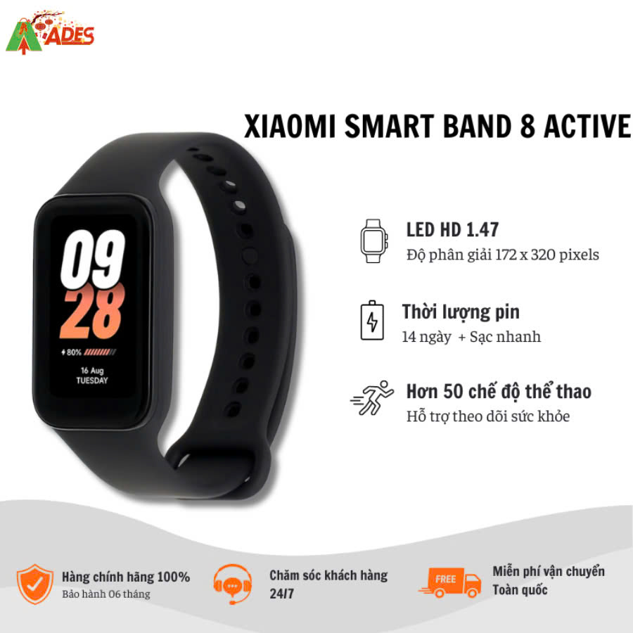 Xiaomi Smart Band 8 Active BHR7422GL 50 che do luyen tap