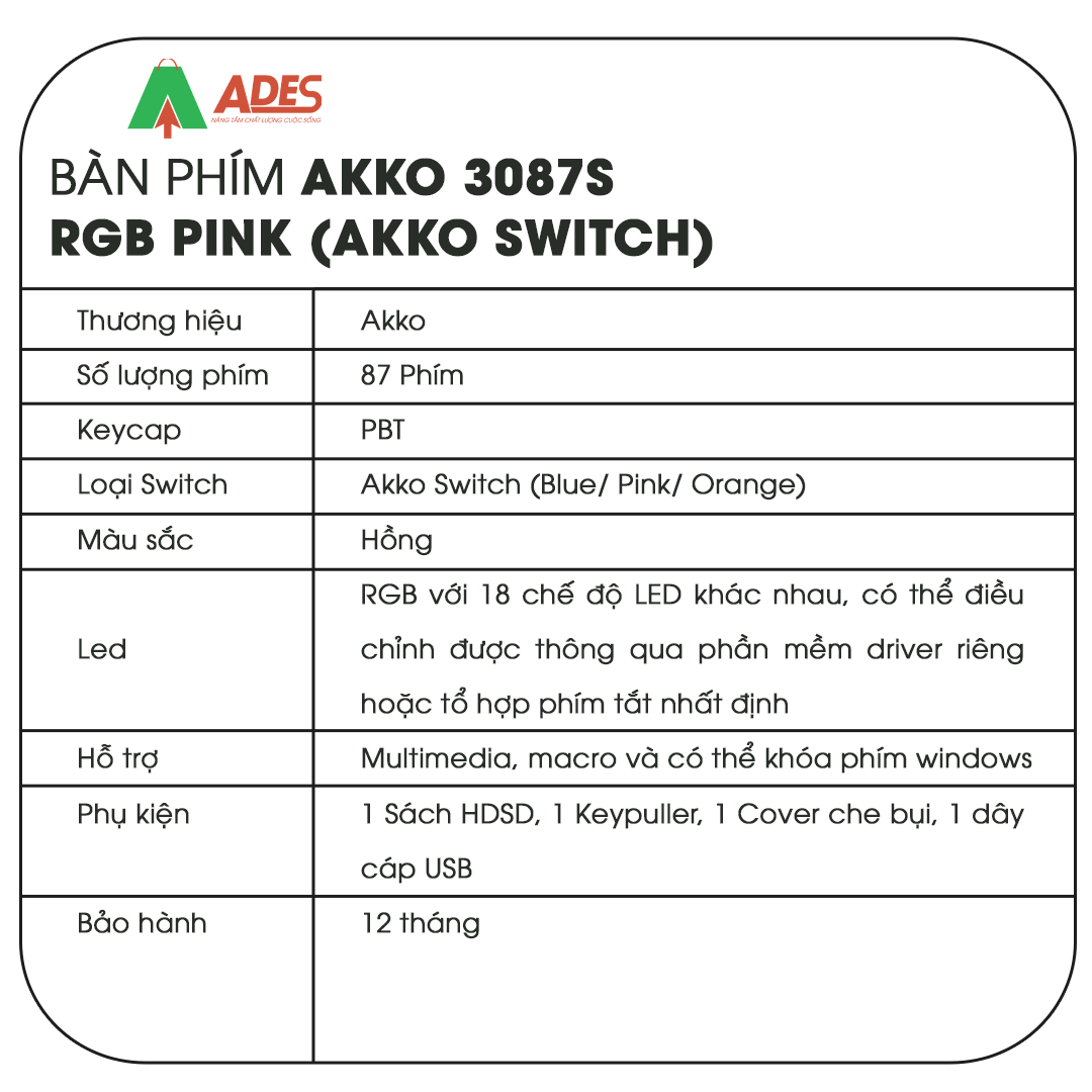 AKKO 3087S - Pink RGB (AKKO sw)