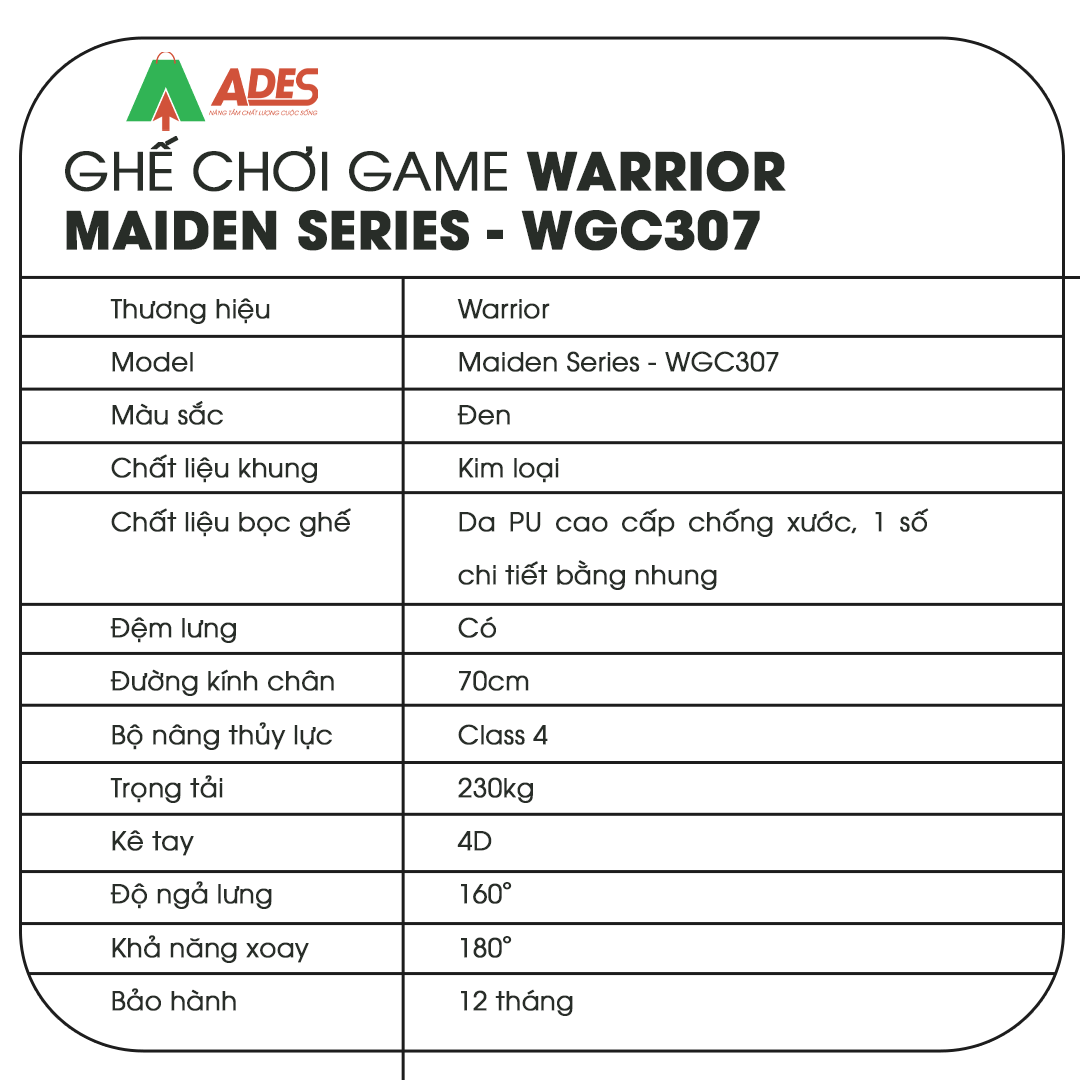 Warrior Maiden Series WGC307 Black/Velvet