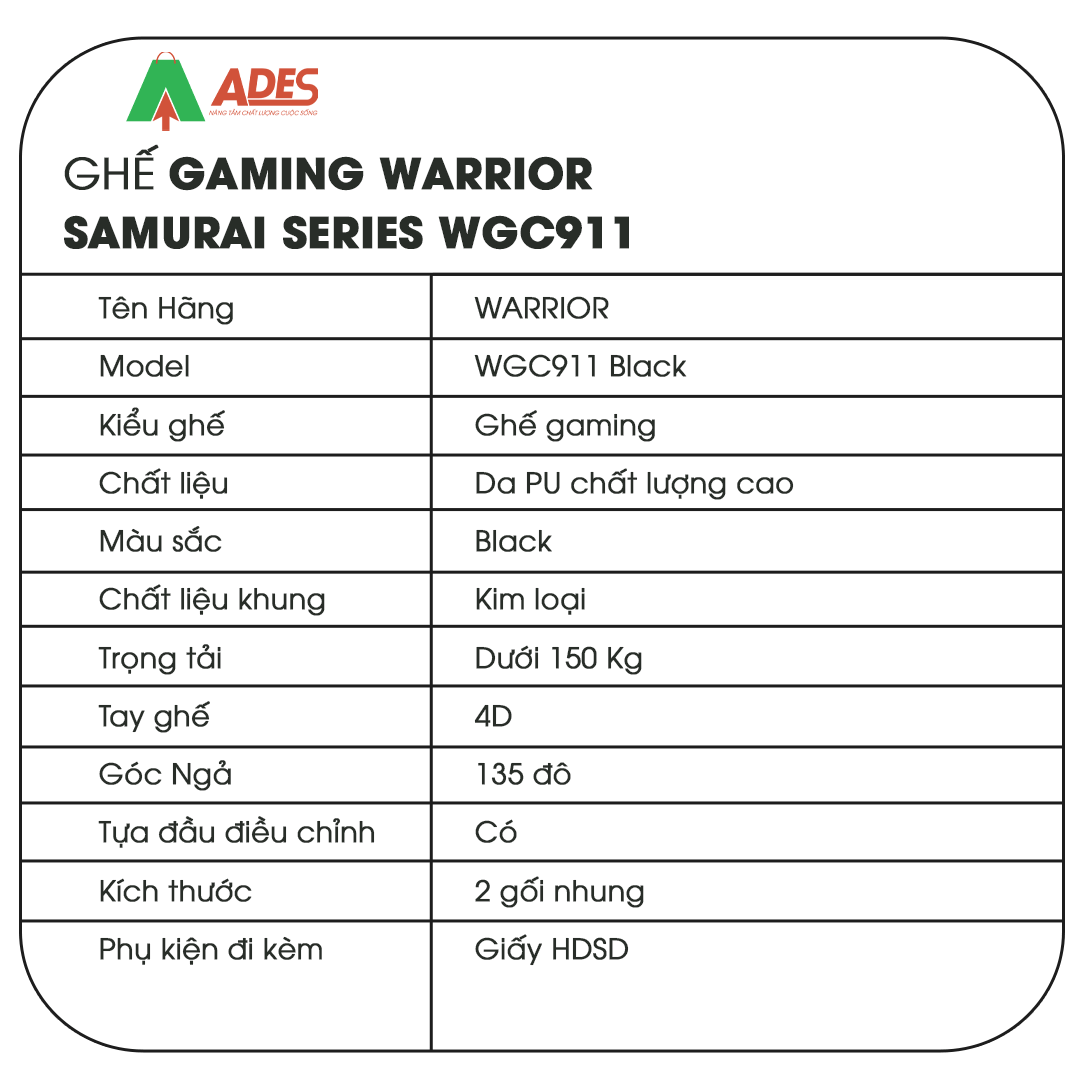 Gaming Warrior Samurai Series WGC911