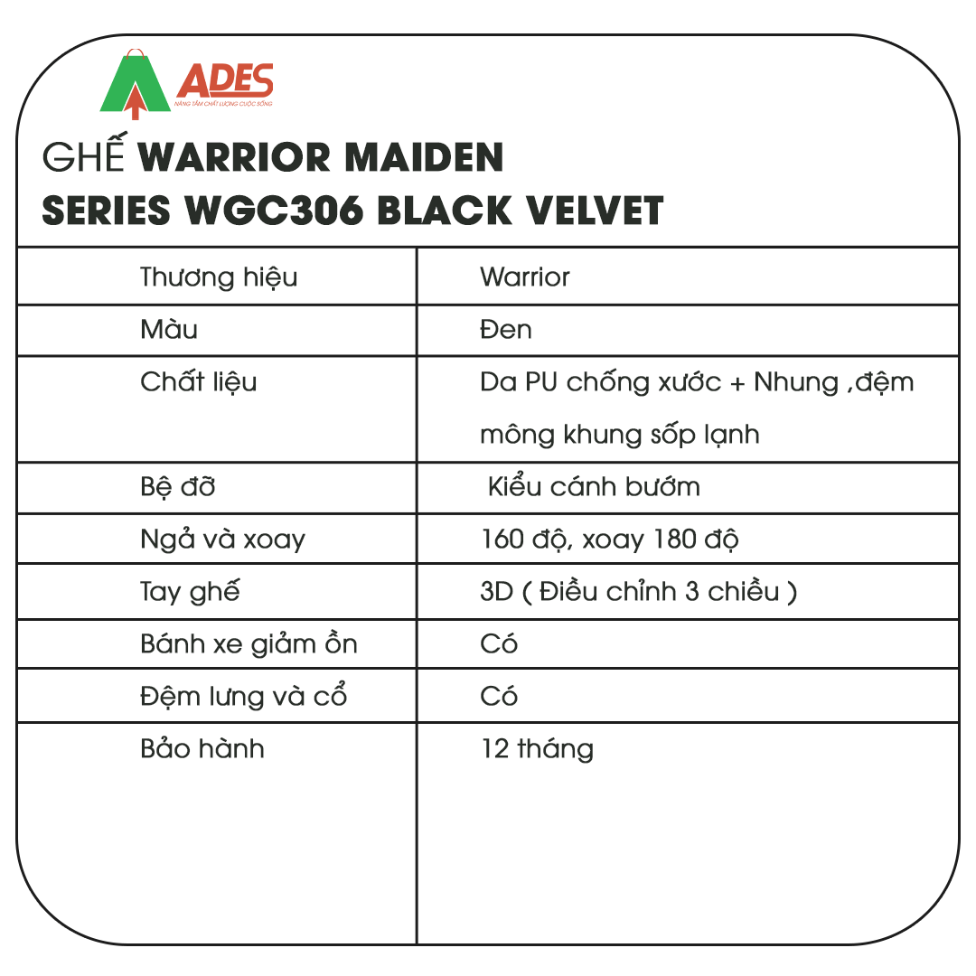 Warrior Maiden Series WGC306 Black/Velvet