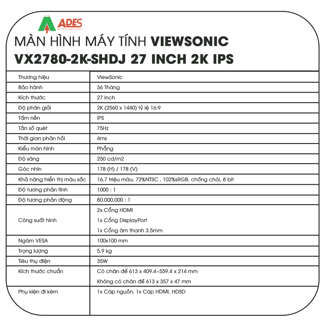 Man hinh ViewSonic VX2780-2K-SHDJ