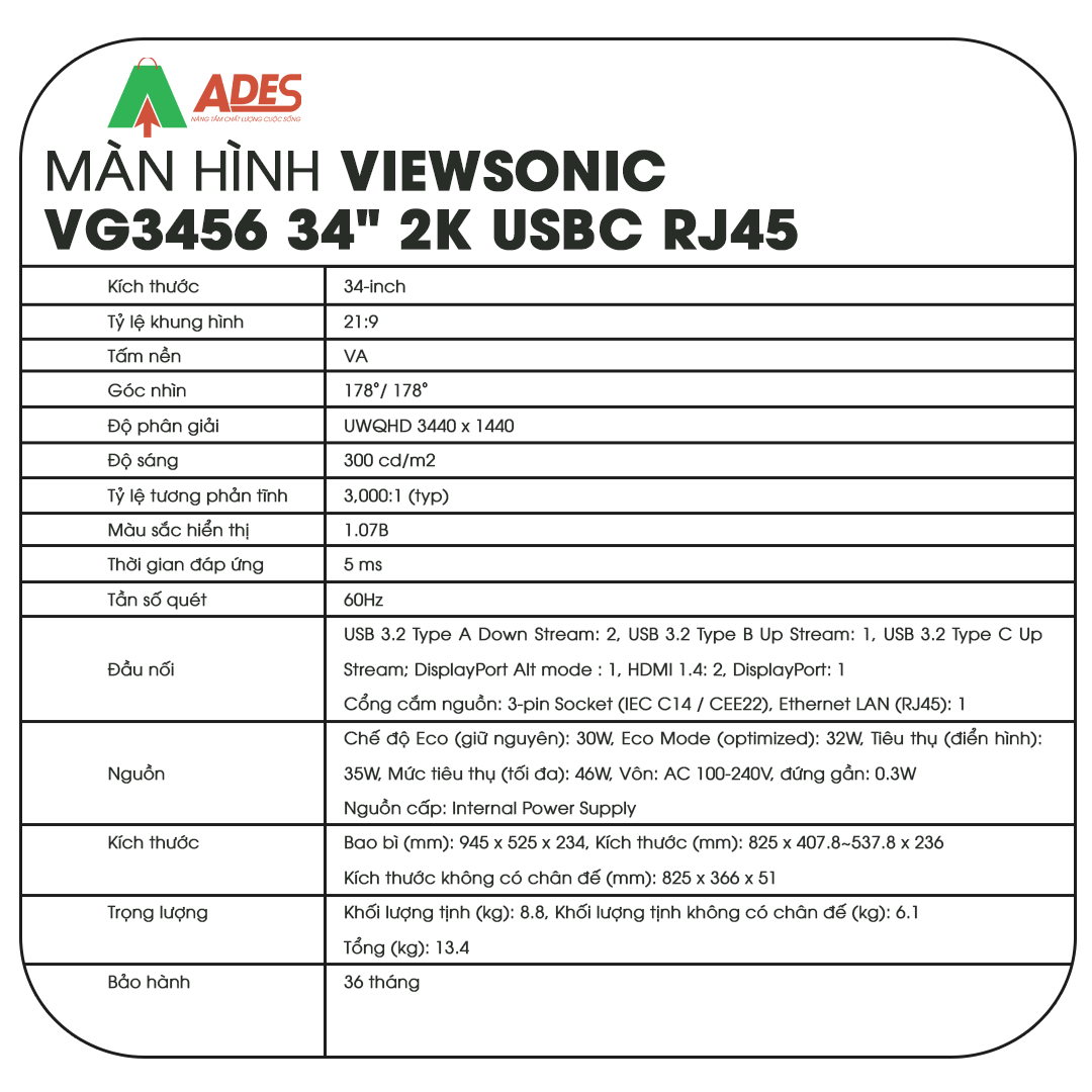 Man hinh ViewSonic VG3456