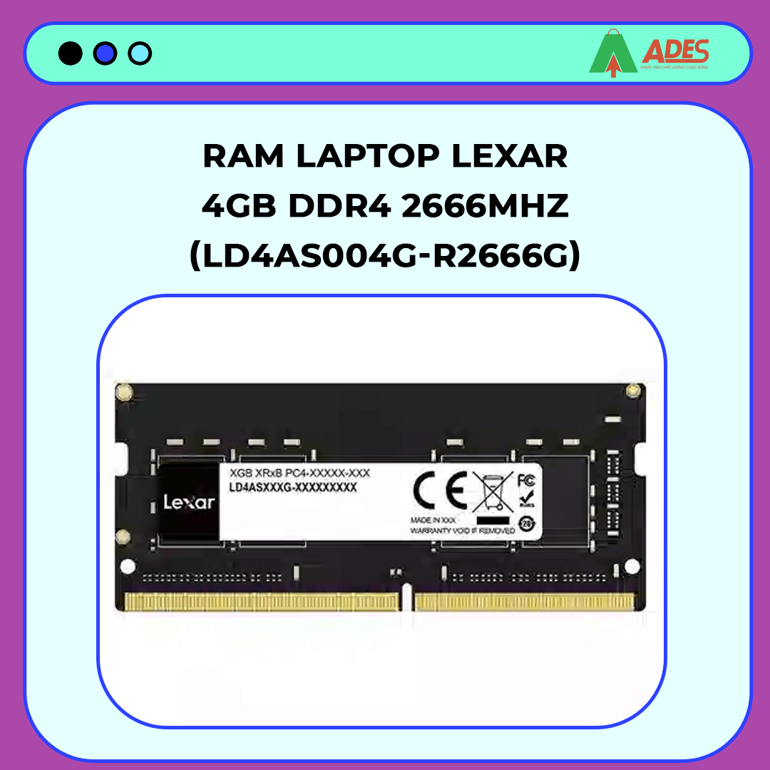 Ram Laptop Lexar 4GB DDR4 2666MHz (LD4AS004G-R2666G)