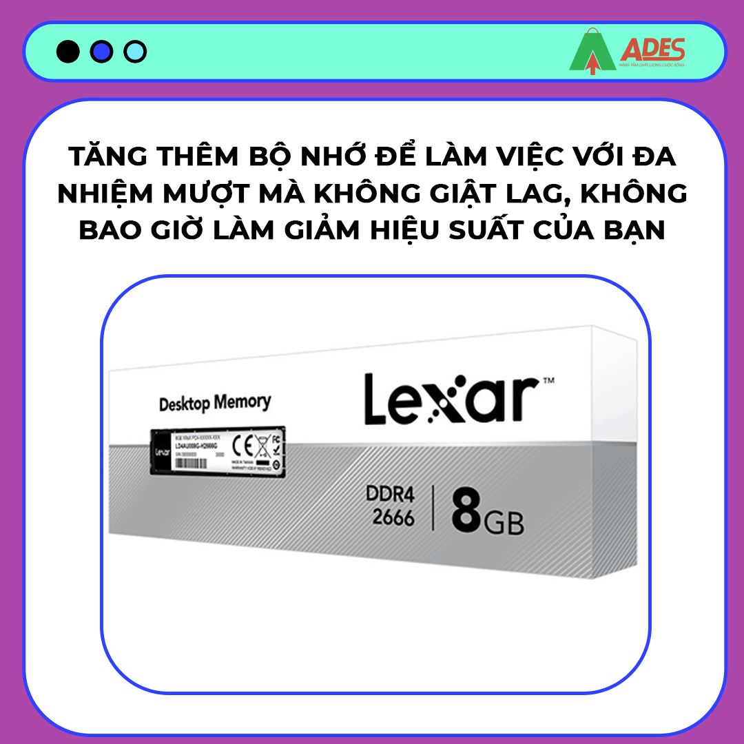 Ram Laptop Lexar 8GB DDR4 2666MHz (LD4AS008G-R2666G)