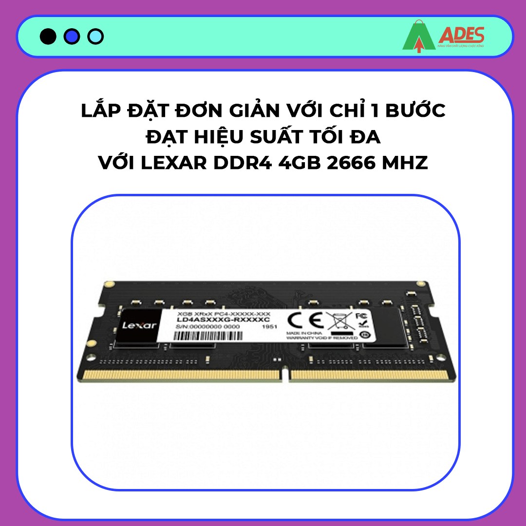Ram Laptop Lexar 4GB DDR4 2666MHz (LD4AS004G-R2666G)
