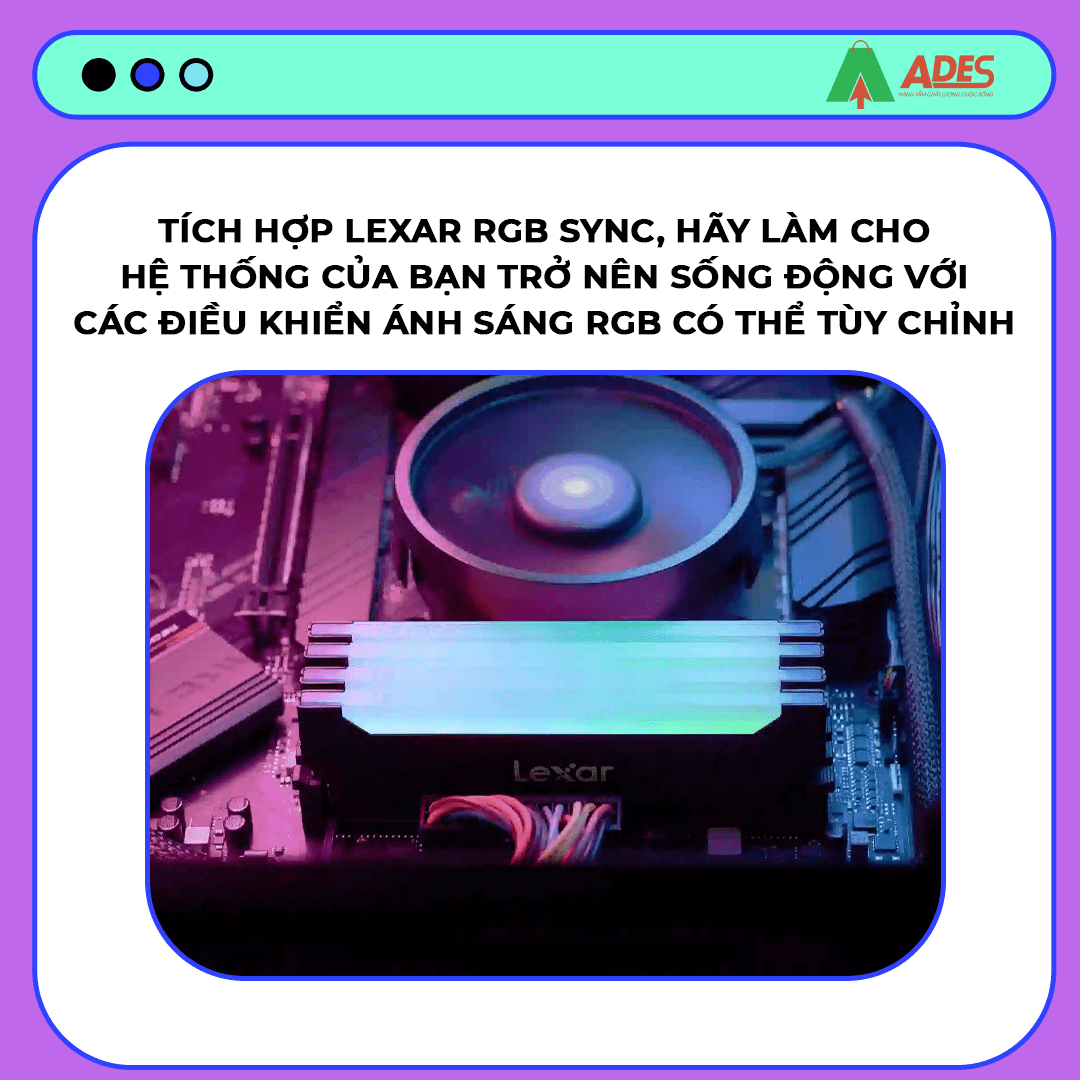 Ram PC Lexar 16GB(2 x 8GB) DDR4 3200MHz (LD4BU008G-R3200GDLH)