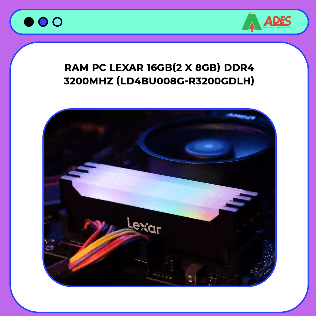 Ram PC Lexar 16GB(2 x 8GB) DDR4 3200MHz (LD4BU008G-R3200GDLH)