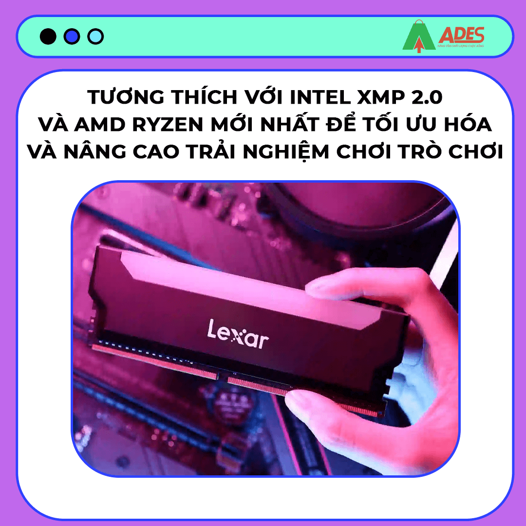 Ram PC Lexar 16GB(2 x 8GB) DDR4 3200MHz (LD4BU008G-R3200GDLH)