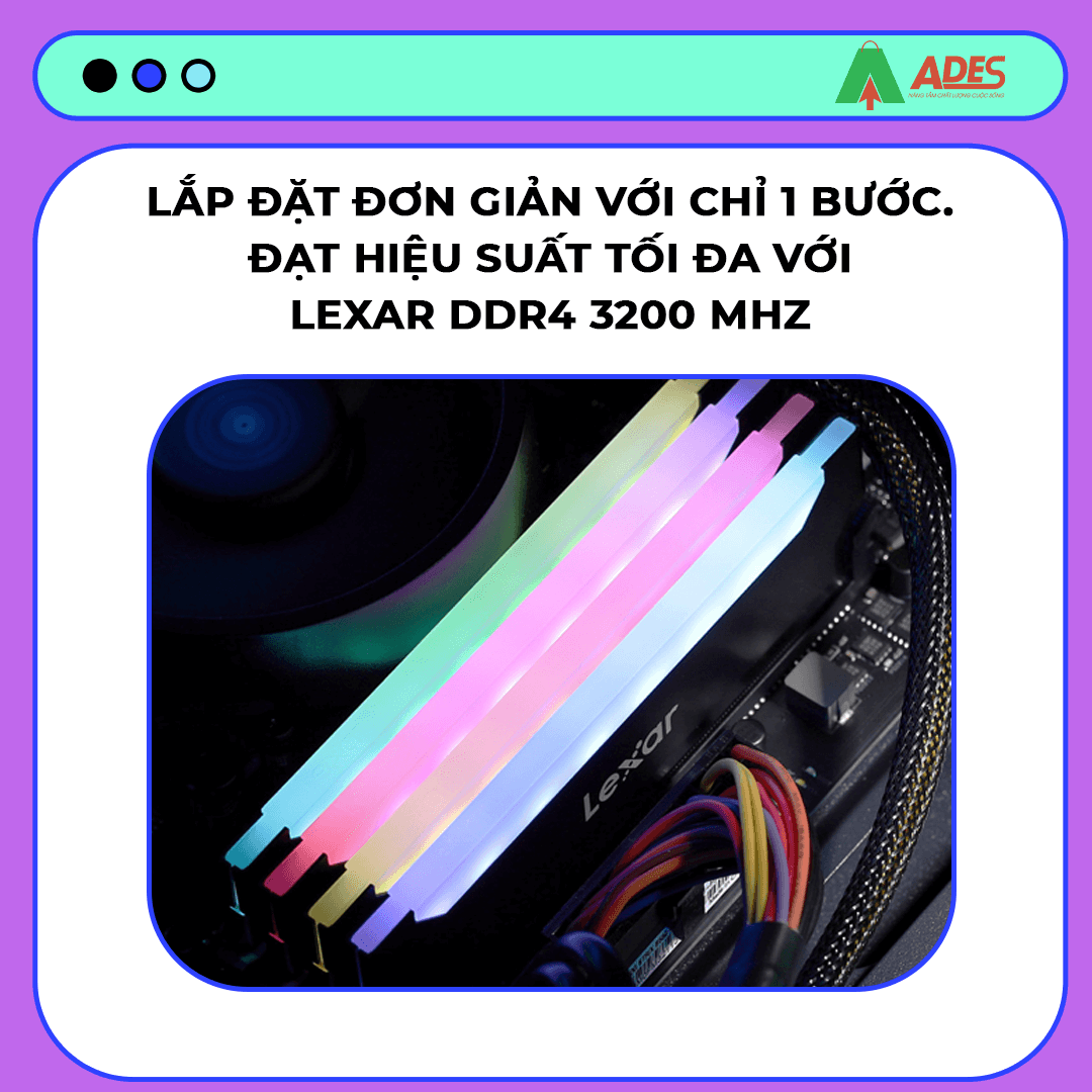 Ram PC Lexar 16GB(2 x 8GB) DDR4 3200MHz (LD4BU008G-R3200GDLH)