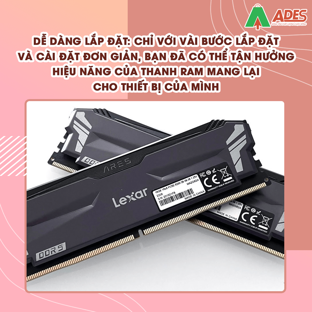 Ram PC Lexar 16GB DDR5 4800MHz (LD5DU016G-R4800GS2A)