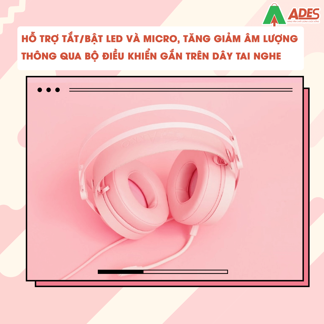 Tai nghe AKKO AD701 - Pink