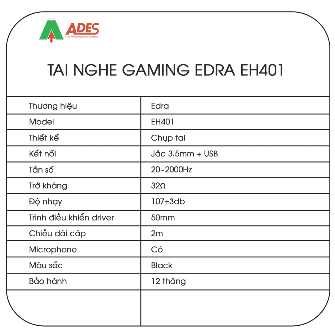 Tai nghe Gaming Edra EH401