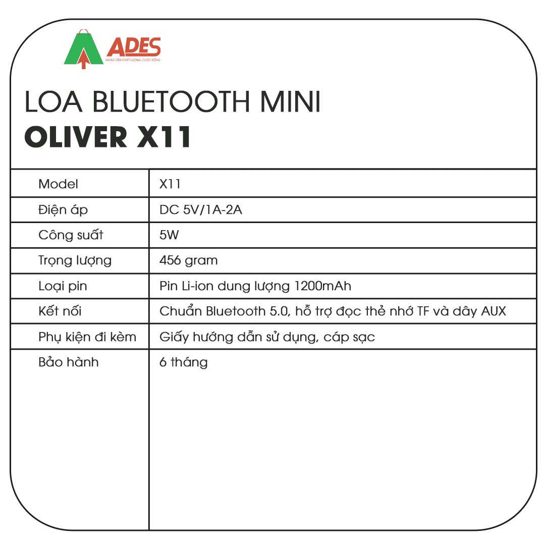 Loa Bluetooth Mini OLIVER X11