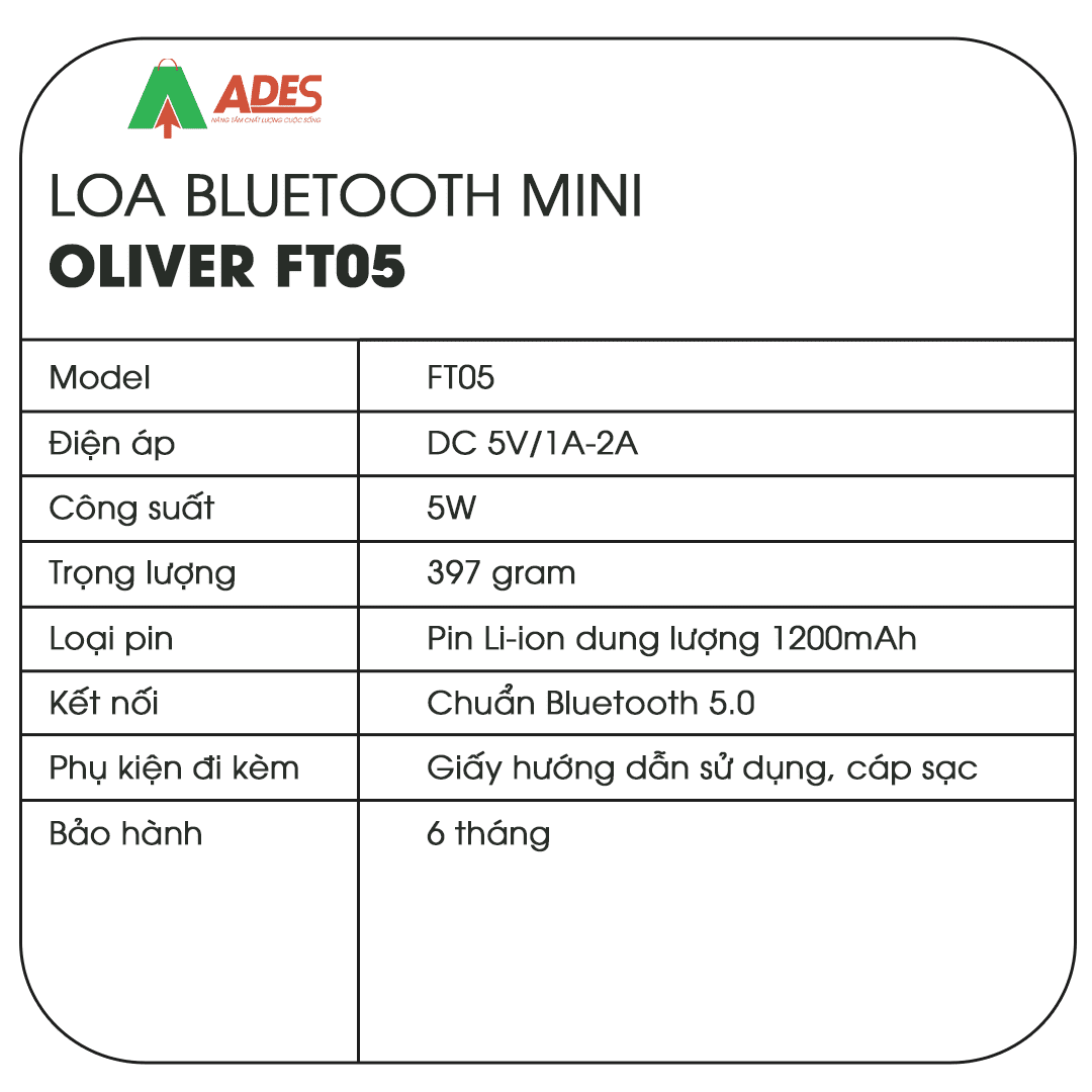 Loa bluetooth OLIVER FT05
