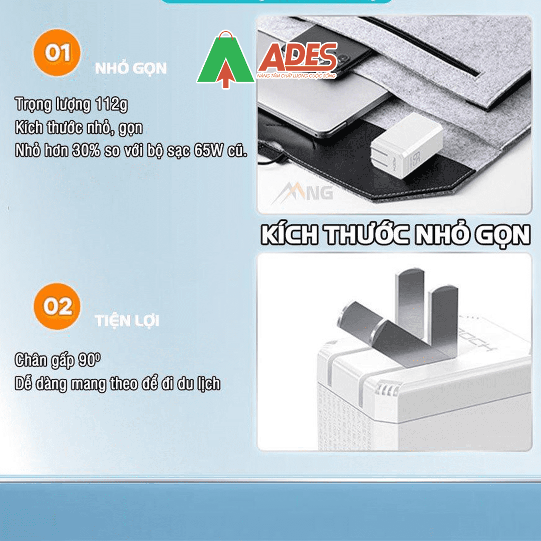 Cu sac nhanh mini Rockspace T49 65W