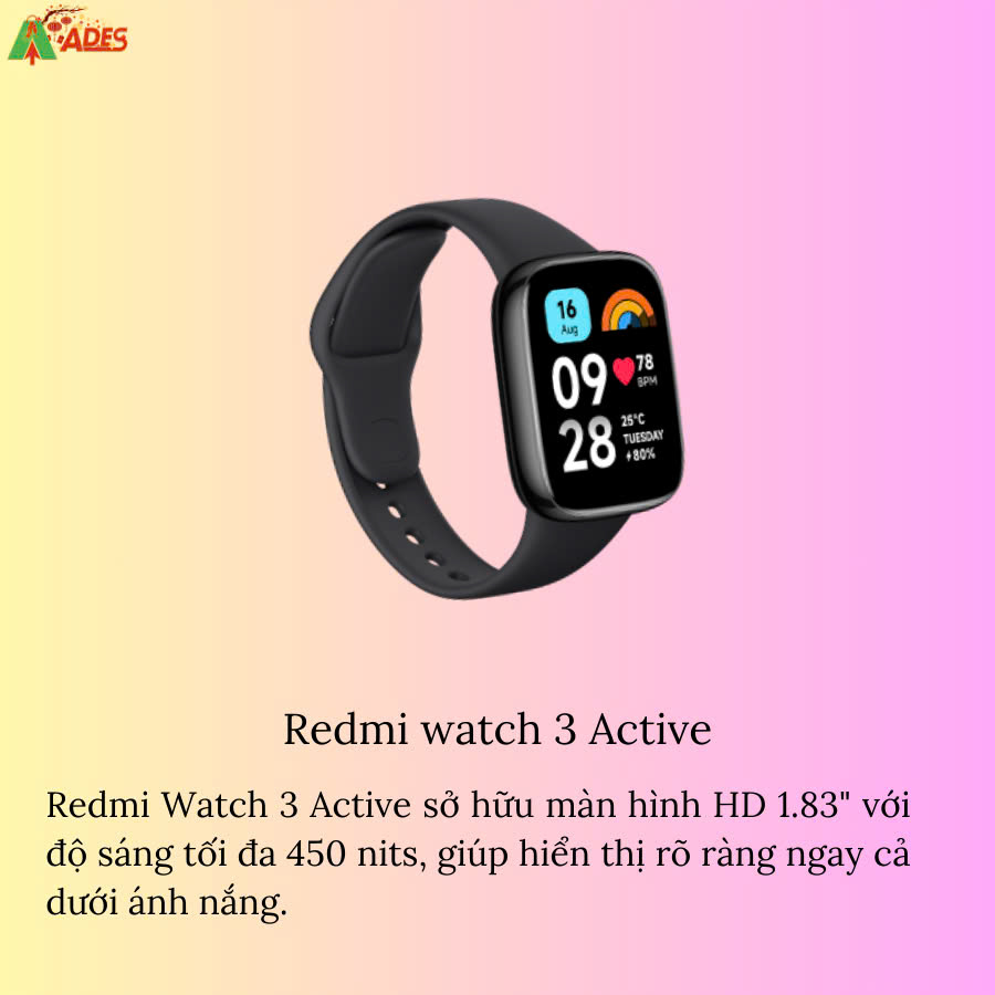 Redmi Watch 3 Active BHR7272GL thiet ke hien dai