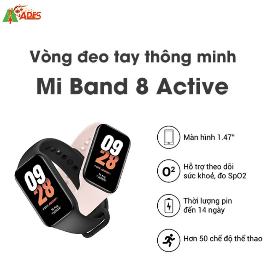Xiaomi Smart Band 8 Active BHR7422GL pin sieu lau, sac nhanh tien ich