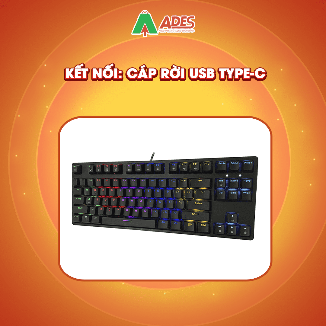 Ban phim co Edra EK387 Rainbow Huano Switch