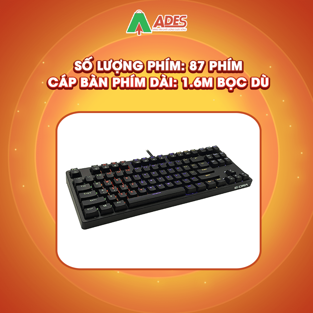 Ban phim co Edra EK387 Rainbow Huano Switch