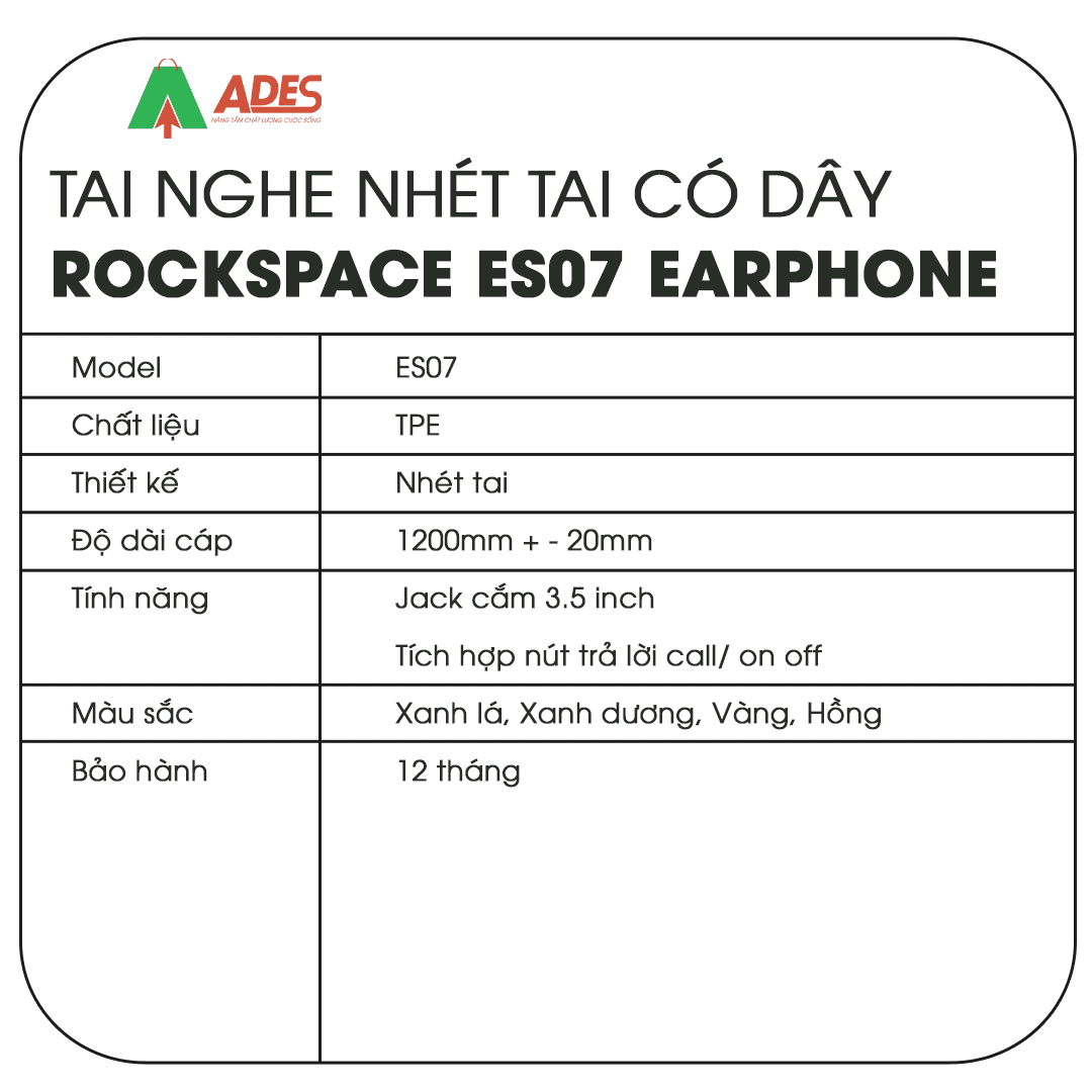 Tai nghe Rockspace ES07
