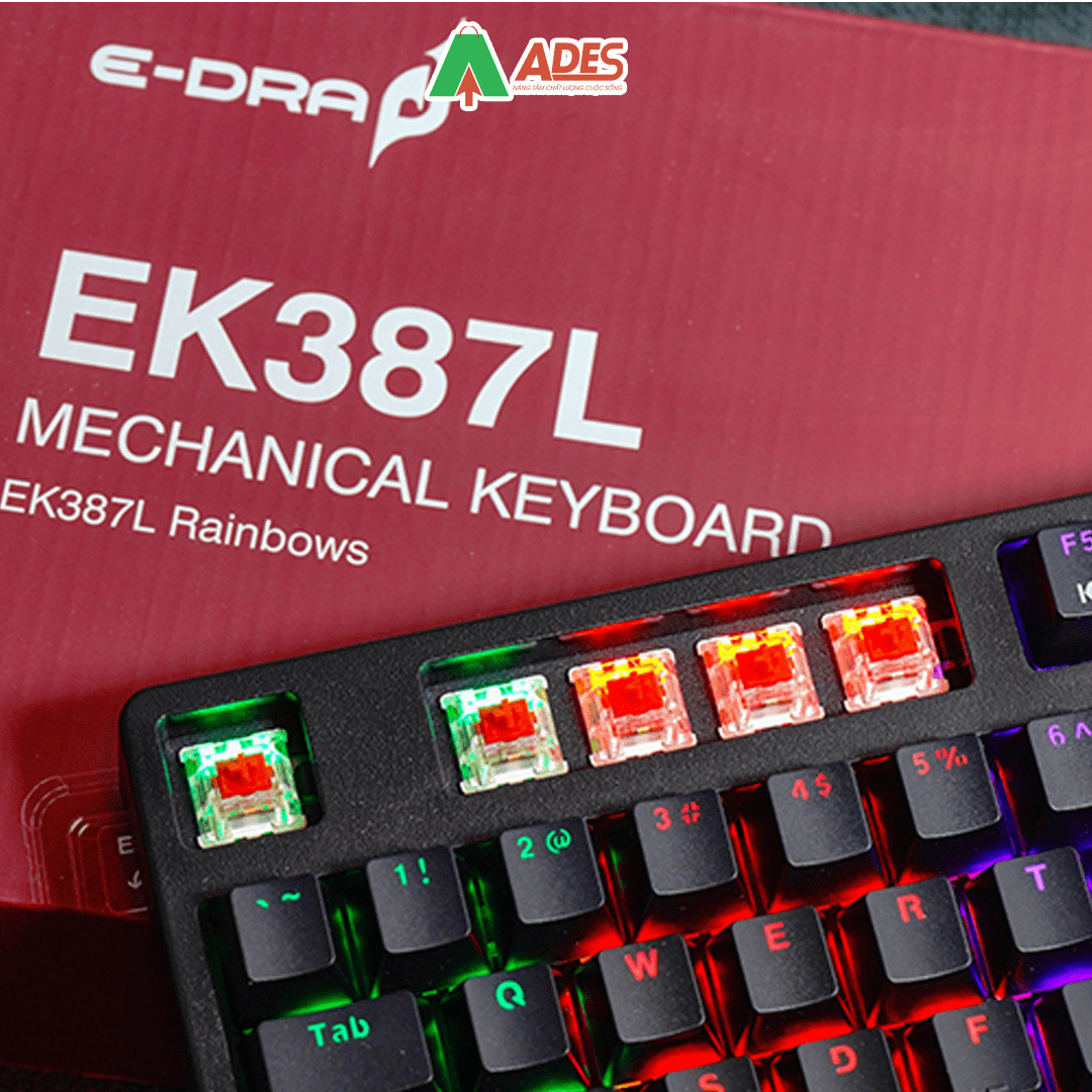 Ban phim co Edra EK387 Rainbow Huano Switch