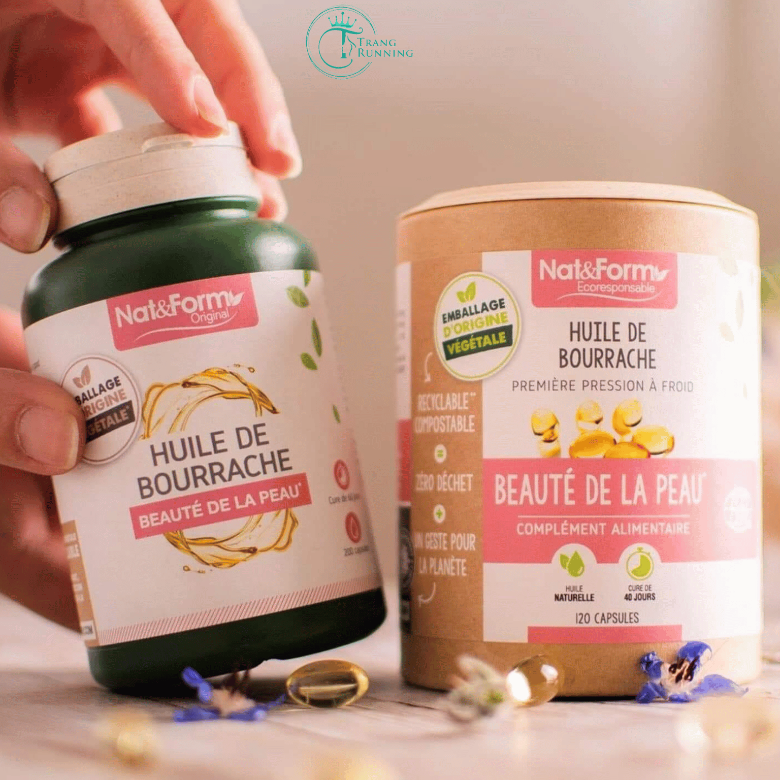 Viên uống tinh dầu hoa anh thảo, hoa lưu ly Nat&Form Huile De Bourrache Onagre