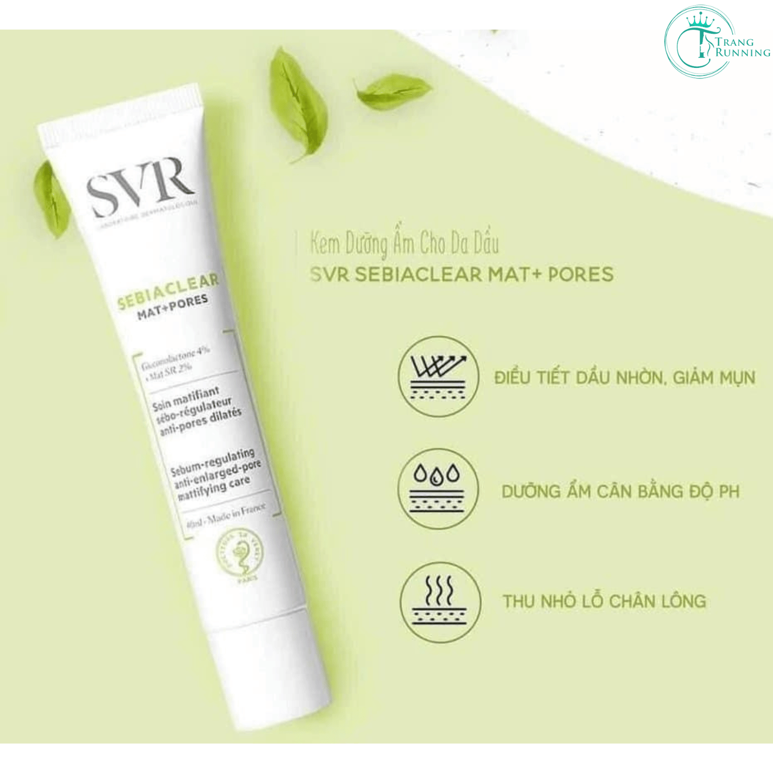 Kem Dưỡng Giảm Mụn Se Khít Lỗ Chân Lông SVR Sebiaclear Mat + Pores