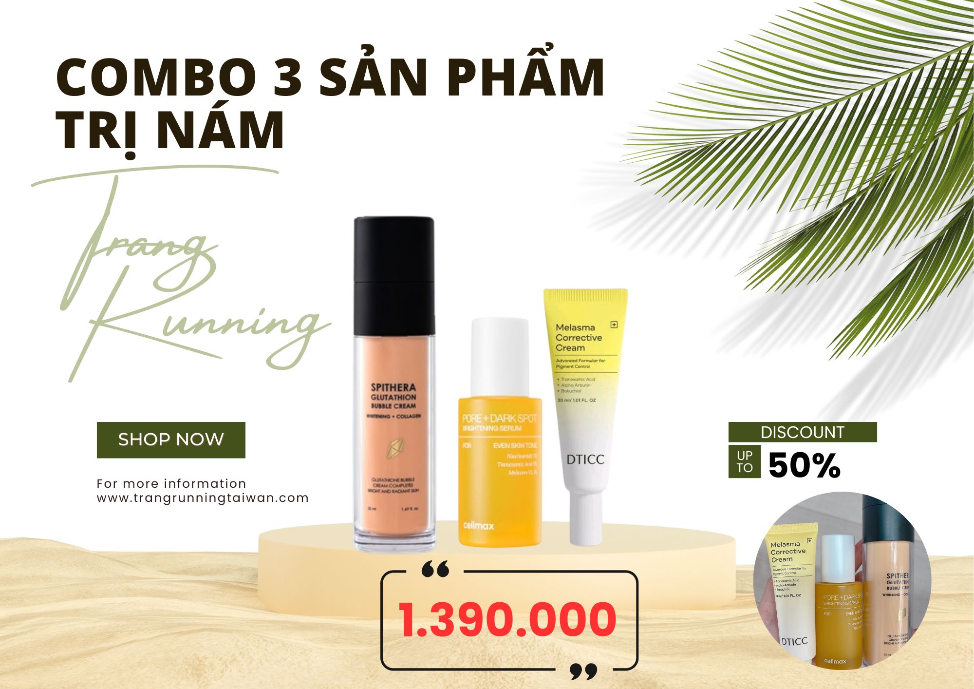 Combo 3 sản phẩm trị nám