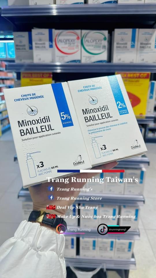 Xịt mọc tóc Minoxidil Bailleul 2% và 5% giảm rụng tóc