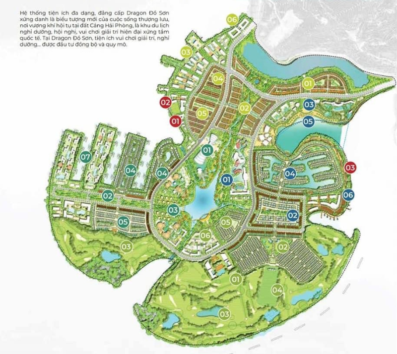 Sơ đồ tổng quan các phân khu tại Đồi Rồng Đồ Sơn