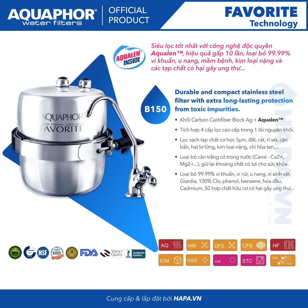 Công nghệ của Máy Lọc Nước AQUAPHOR FAVORITE