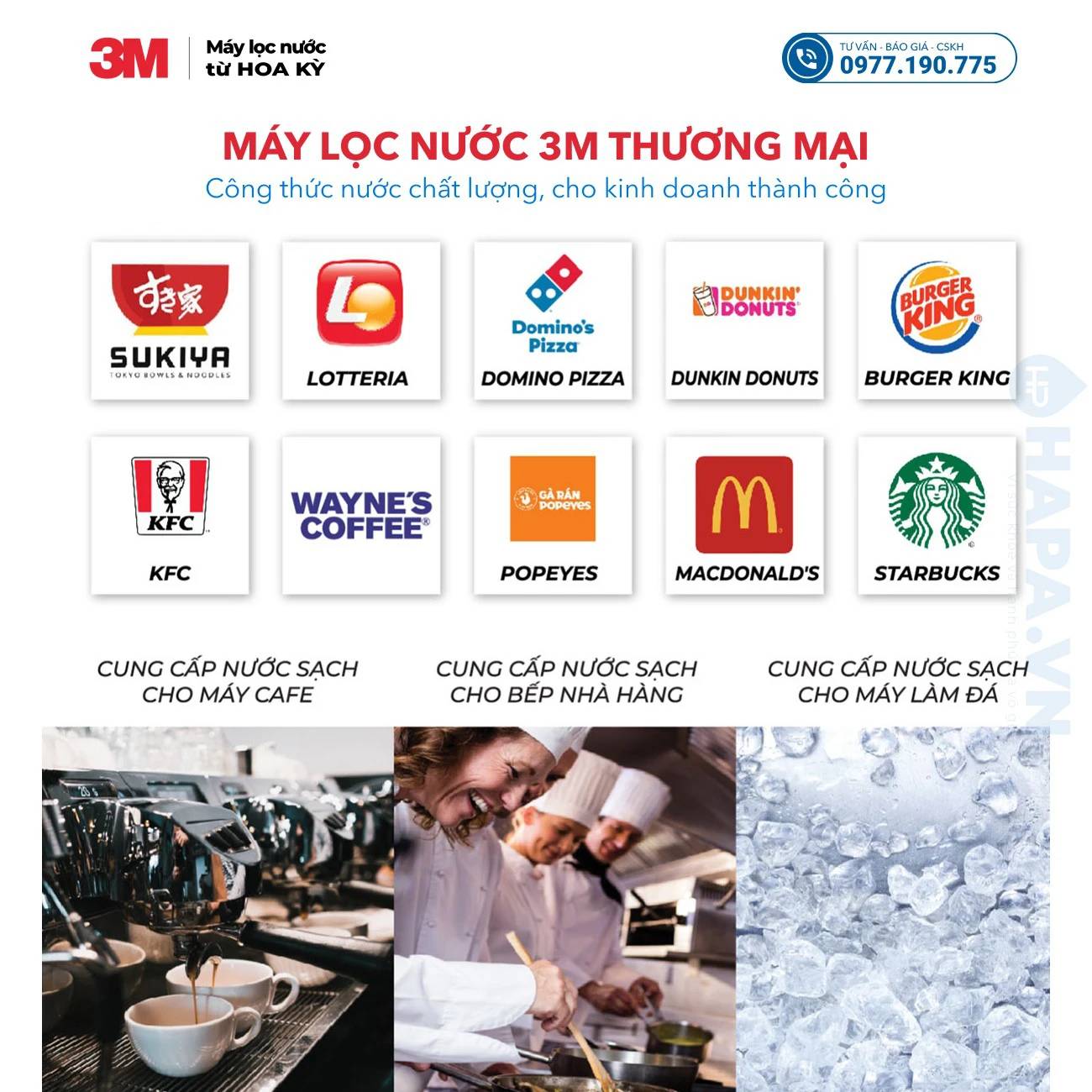 Máy làm mềm nước 3M chuyên dùng cho ngành Horeca - FnB