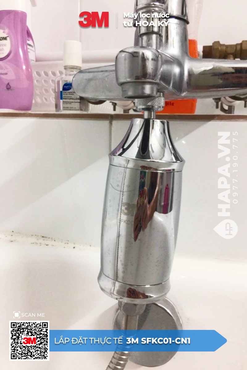 Hình ảnh lắp đặt Bộ Lọc Nước Vòi Sen Tắm 3M SFKC01-CN1 thực tế ở Empire City, Quận 2, TP. HCM