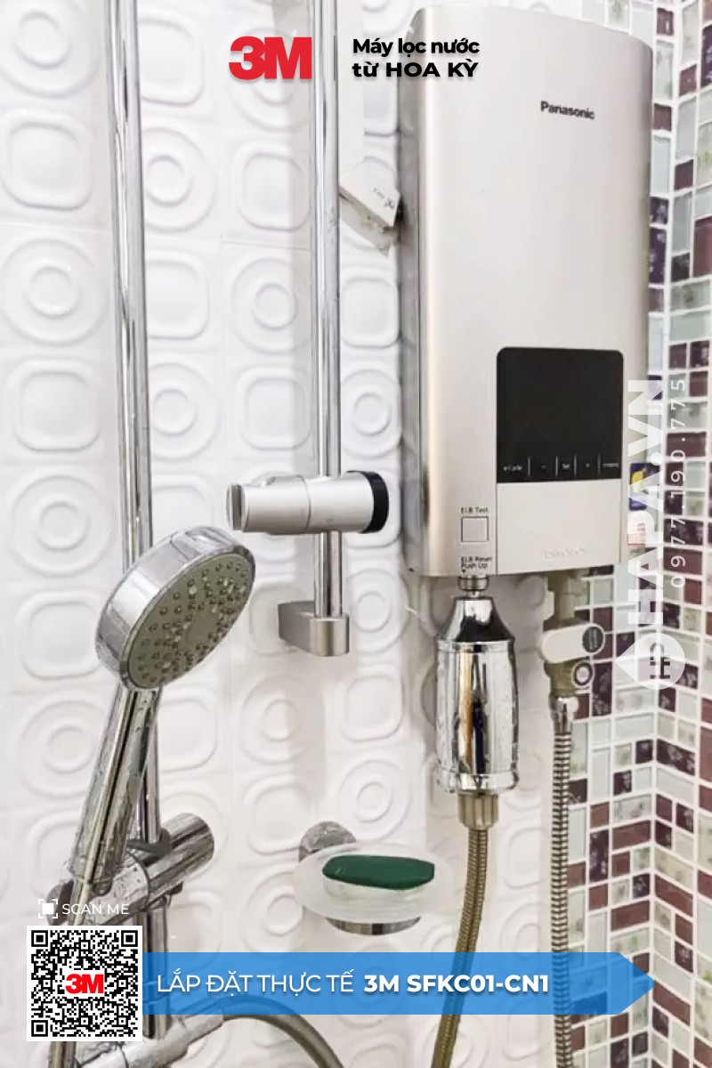 Hình ảnh lắp đặt thực tế của Bộ Lọc Nước Vòi Sen Tắm 3M SFKC01-CN1 ở Happy Valley, Quận 7, TP. HCM