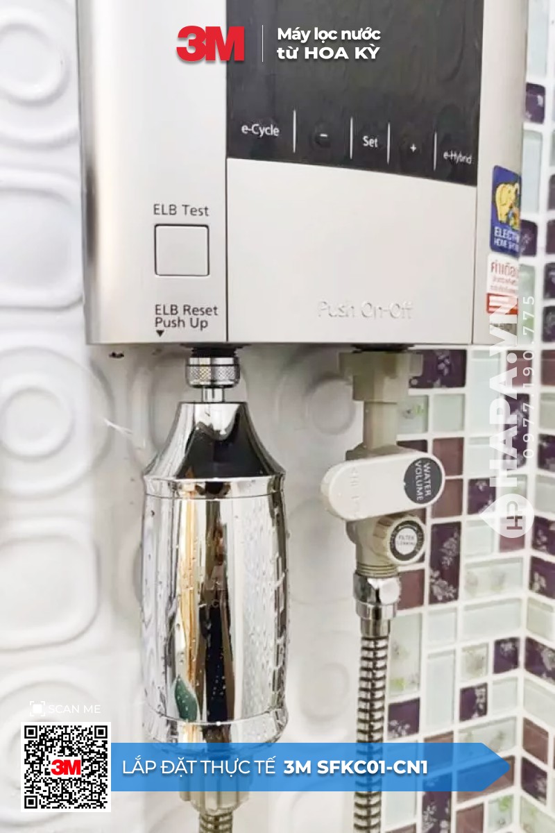 Hình ảnh lắp đặt Bộ Lọc Nước Vòi Sen Tắm 3M SFKC01-CN1 thực tế tại Happy Valley, Quận 7, TP. HCM