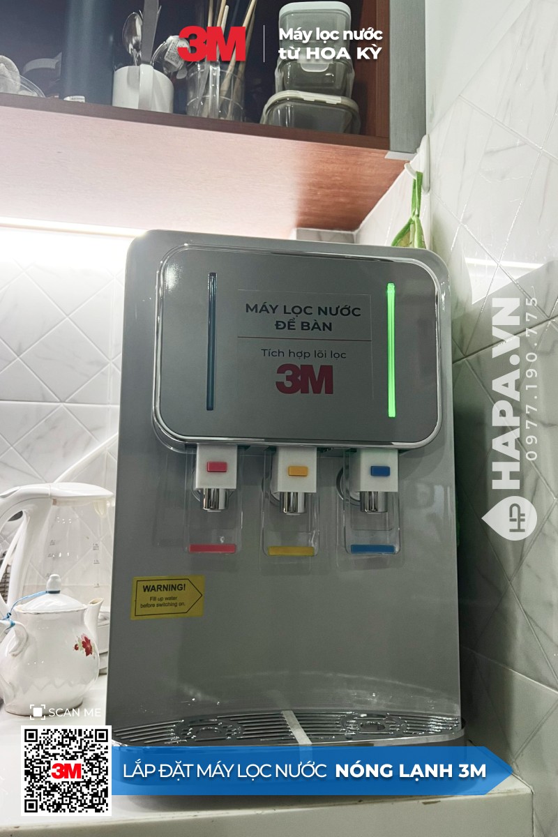 Hình ảnh lắp đặt thực tế của Cây Nước Nóng Lạnh Để Bàn 3M HCD-CS01 tại Phú Gia Compound, Đà Nẵng (3)