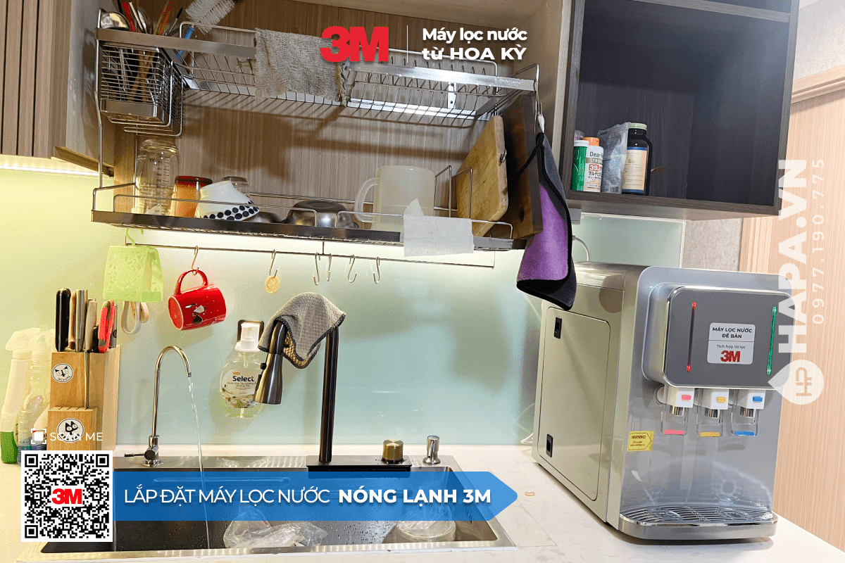Hình ảnh lắp đặt thực tế của Cây Nước Nóng Lạnh Để Bàn 3M HCD-CS01 tại Safira Khang Điền, Quận 9 - 02