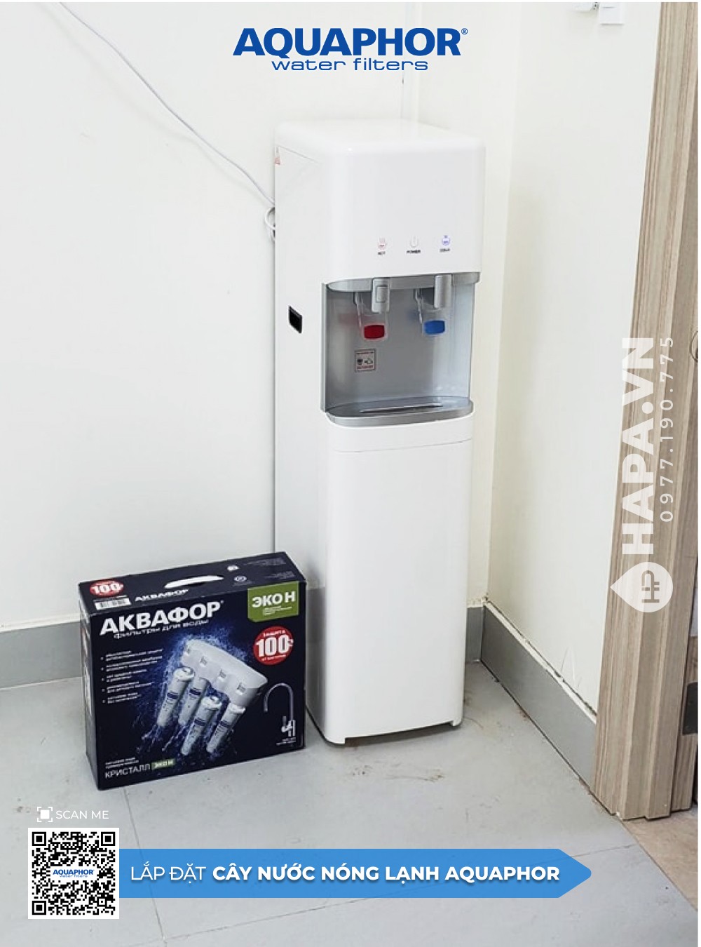 Hình Ảnh Lắp Đặt Cây Nước Nóng Lạnh AQUAPHOR tại Chung Cư Cityland Park Hillsm Gò Vấp