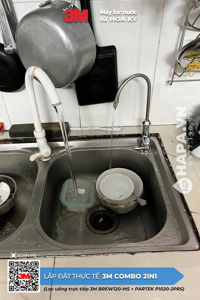Hình ảnh Ảnh lắp đặt thực tế của Combo Máy Lọc Nước 3M 2-TRONG-1 tại Ba Son, Gò Vấp, TP HCM - 03