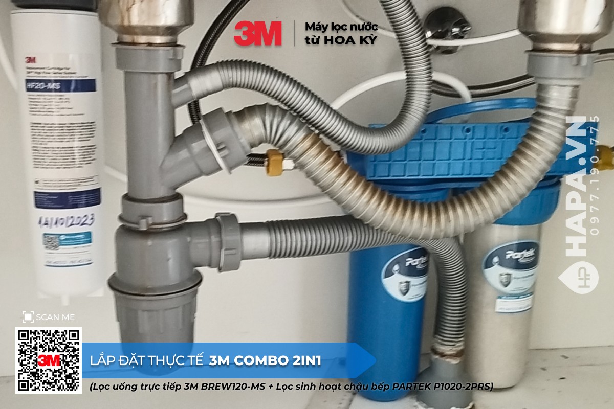 Hình ảnh lắp đặt thực tế của Combo Máy Lọc Nước 3M 2-TRONG-1 tại Thủ Thiêm Garden, TP. Thủ Đức