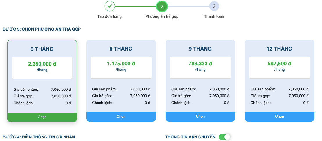 Chương trình Trả góp 0% (qua thẻ tín dụng) miễn phí chuyển đổi tại Điện máy HAPA - 03