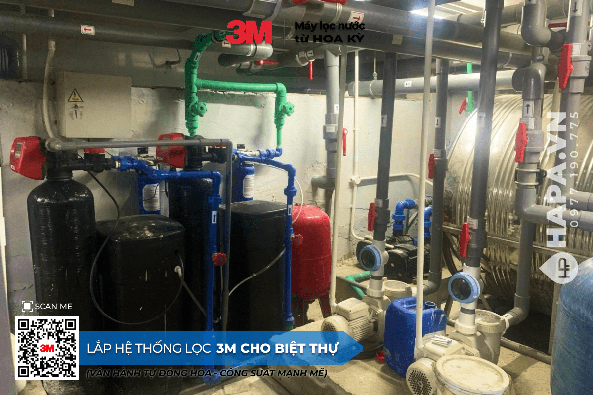 Hình ảnh lắp đặt thực tế của Hệ Thống Lọc Nước Đầu Nguồn 3M Cho Biệt Thự Riverside Retreat, Quận 2. - 01