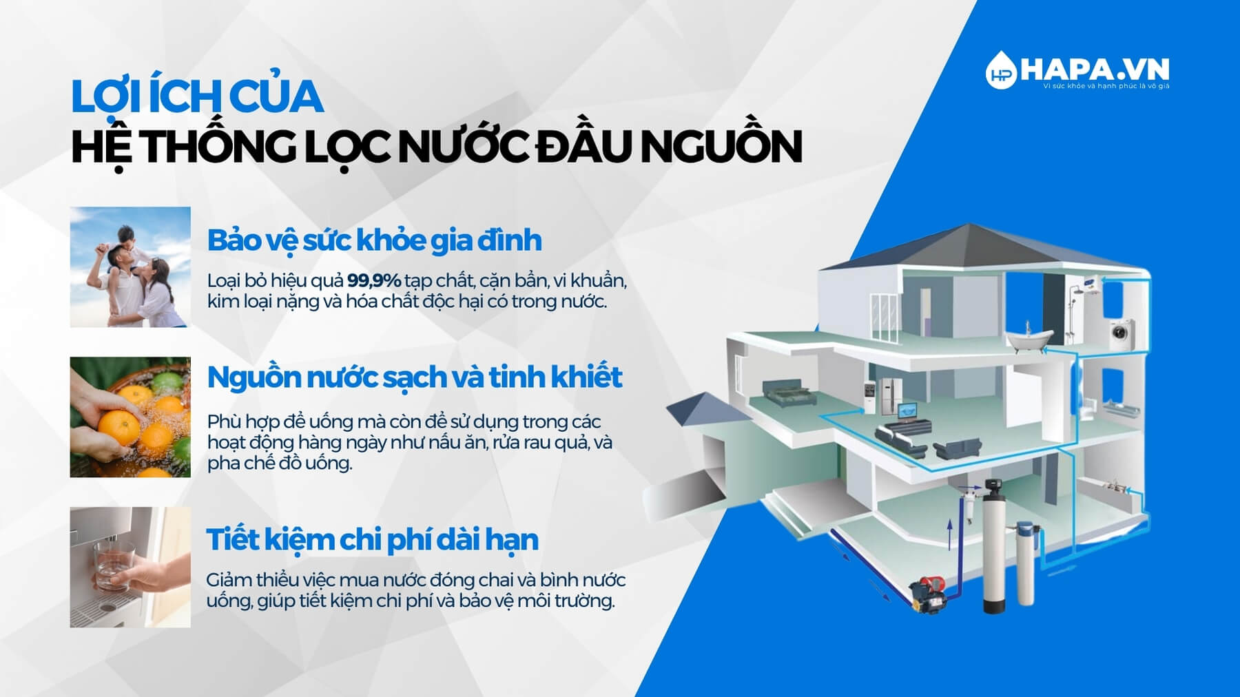 Một số lợi ích của hệ thống lọc tổng đầu nguồn gia đình mà bạn cần biết