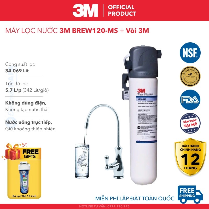 Máy lọc nước 3M BREW120-MS với công nghệ lọc vượt trội