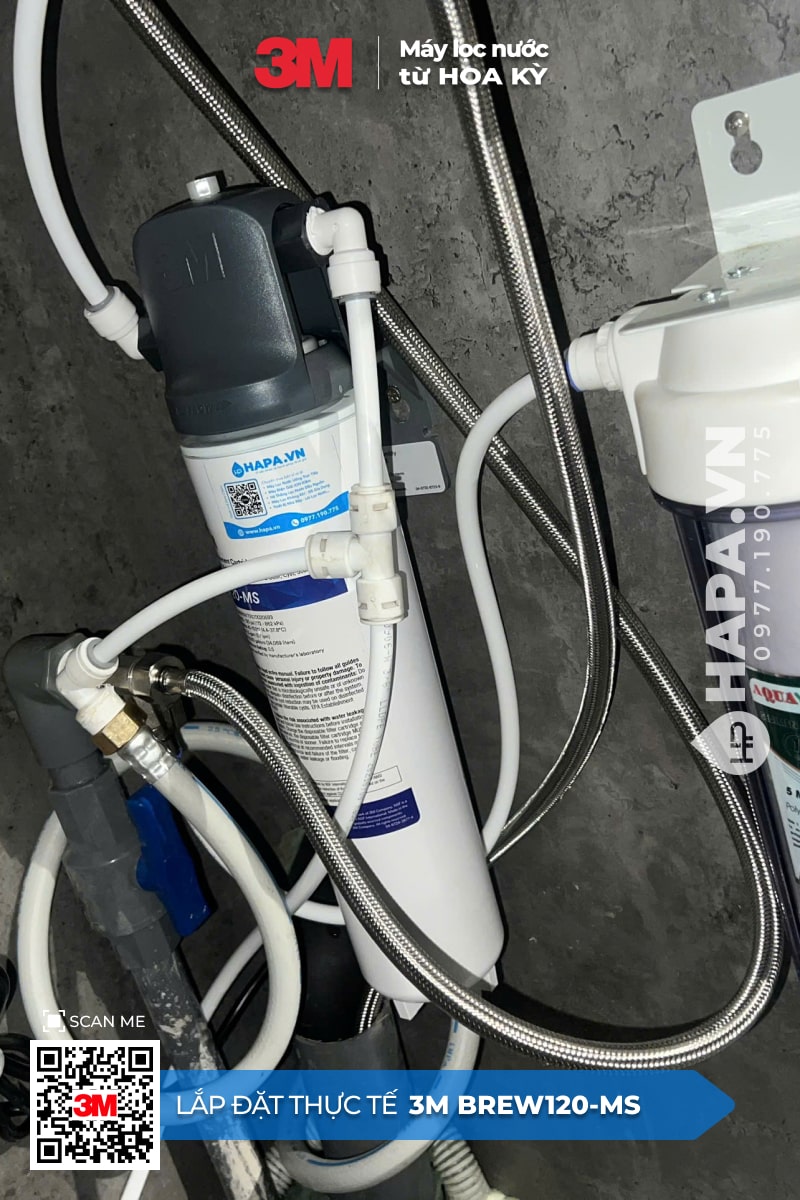 Hình ảnh lắp đặt thực tế của Máy Lọc Nước 3M BREW120-MS lắp đặt tại quán cafe, quận 2, TP HCM - 2