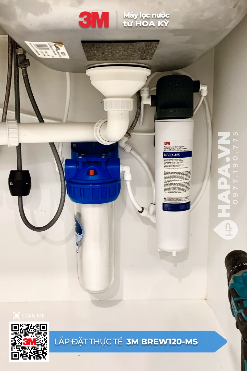 Hình ảnh lắp đặt thực tế của Máy Lọc Nước 3M BREW120-MS tại Vinhomes Ba Son, Quận 1, TP. HCM - 2