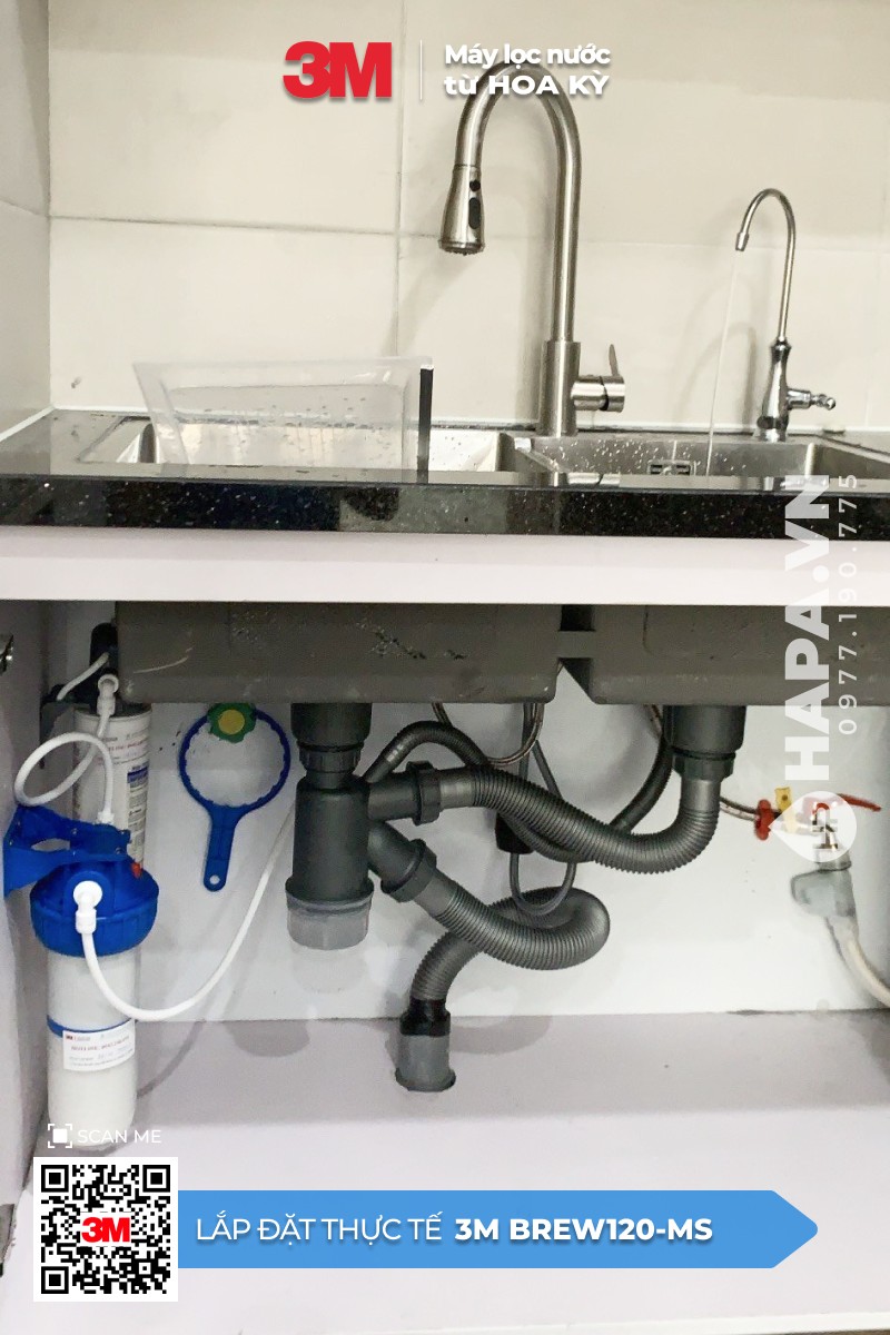 Hình ảnh lắp đặt thực tế của Máy Lọc Nước 3M BREW120-MS tại Vinhomes Quang Trung, TP. Vinh, Nghệ An - 1
