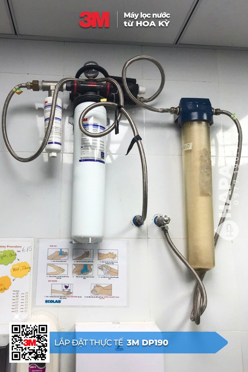 Hình ảnh lắp đặt của Máy lọc Nước 3M DP190 Chuyên dùng cho Horeca, Nhà Hàng, Quán Cafe tại Cafe Long Thành, Đồng Nai