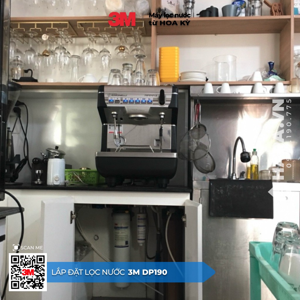 Hình ảnh lắp đặt thực tế của Máy Lọc Nước 3M DP190 Chuyên dùng cho Horeca, Nhà Hàng, Quán Cafe tại Quán Cafe Vũng Tàu (2)